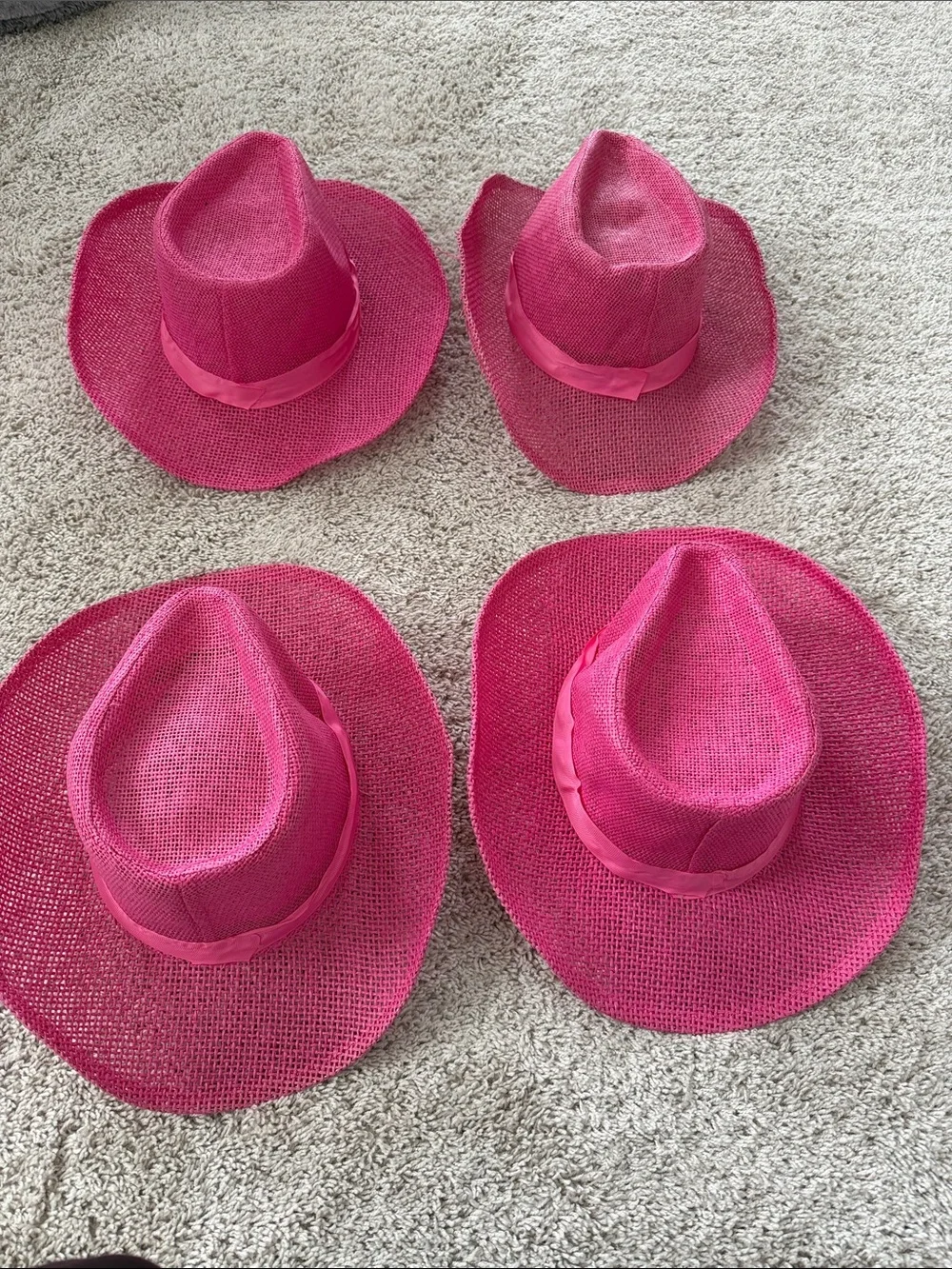 Party City Pink Straw Cowboy Hat - Packable Fun Accessory- 4 pack